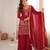 Dark-red georgette embroidered palazzo set