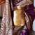 purple floral woven design zari banarasi silk blend saree
