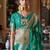 green woven design zari banarasi silk blend saree