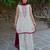 White silk blend embroidered farshi salwar set