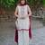 White silk blend embroidered farshi salwar set