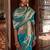 blue women woven design zari banarasi silk blend saree