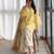 Yellow cotton poly embroidered palazzo set