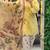 Yellow cotton poly embroidered palazzo set