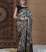 black kalamkari zari pochampally viscose rayon saree
