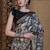 black kalamkari zari pochampally viscose rayon saree