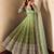 Green georgette embroidered flared gown set