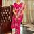 Pink ethnic motifs zari silk blend banarasi saree