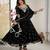 Black faux georgette embroidered anarkali set