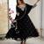 Black faux georgette embroidered anarkali set