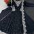 Black faux georgette embroidered anarkali set