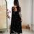 Black faux georgette embroidered anarkali set