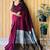 burgundy cotton blend saree with blouse piece