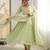 Light-green faux georgette embroidered anarkali set