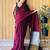 burgundy cotton blend saree with blouse piece