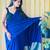 navy blue women solid cotton blend saree