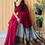 maroon cotton blend saree with blouse piece