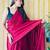 maroon cotton blend saree with blouse piece