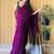 purple cotton blend saree with blouse piece