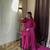 Rani-pink cotton poly embroidered farshi salwar set