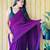 purple cotton blend saree with blouse piece