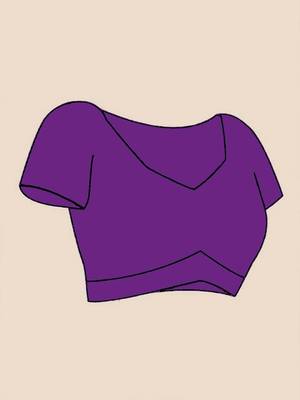 purple cotton blend saree with blouse piece 5
