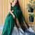 green cotton blend plain saree