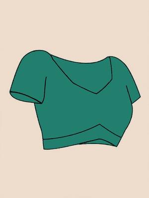 green cotton blend plain saree 5