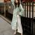Green silk blend embroidered kurta set