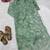 Green silk blend embroidered kurta set