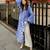 Blue silk blend embroidered kurta set