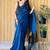 teal cotton blend saree with blouse piece