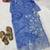 Blue silk blend embroidered kurta set