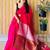 pink cotton blend khadi saree with blouse