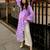 Purple organza embroidered kurta set