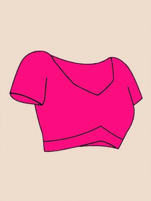 pink cotton blend khadi saree with blouse 5