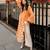 Orange organza embroidered kurta set