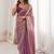 purple satin ethnic embellished party wear matching blouse sarees