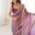 purple satin ethnic embellished party wear matching blouse sarees