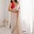 off white off white satin ethnic embellished party wear matching blouse sarees