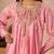 Pink silk blend embroidered sharara set