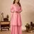 Pink silk blend embroidered sharara set