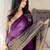 purple striped cotton blend saree