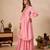 Pink silk blend embroidered sharara set