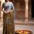 Grey woven design tissue kasavu saree