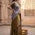 Grey woven design tissue kasavu saree
