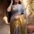 Grey woven design tissue kasavu saree