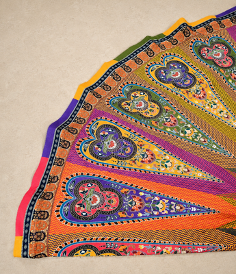 multicolor geometric print cotton navratri lehenga choli 7