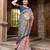peach woven design linen saree with unstitched blosue piece
