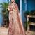rust floral woven banarasi silk blend saree